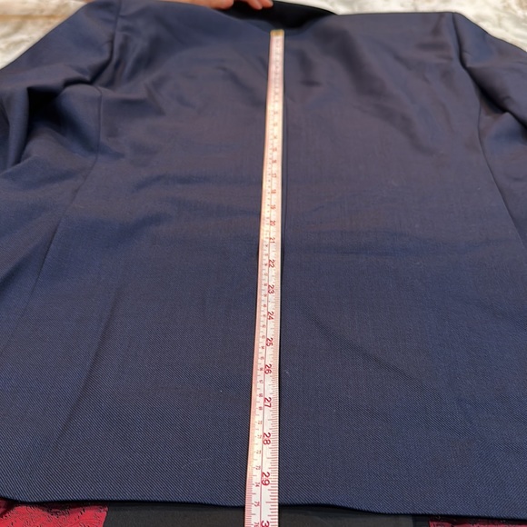 Designer Custom Suit Navy/Black with Red Lining - Picture 2 of 7